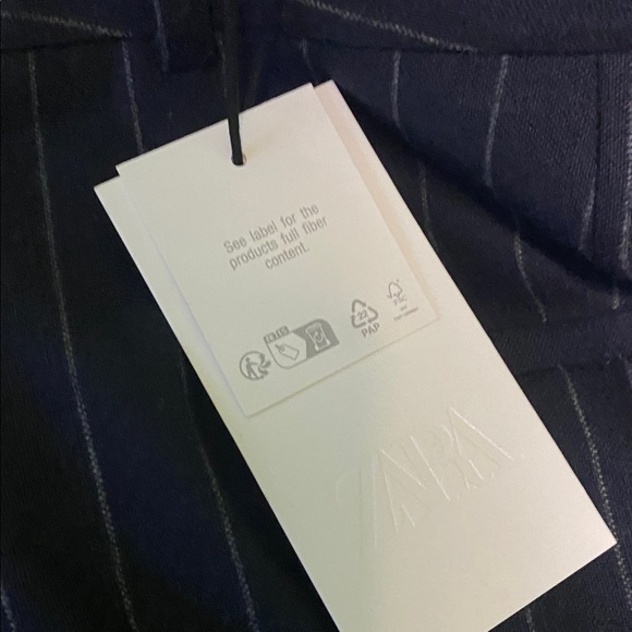 Zara ZW COLLECTION WOOL PINSTRIPE PANTS Sz L - Picture 9 of 12